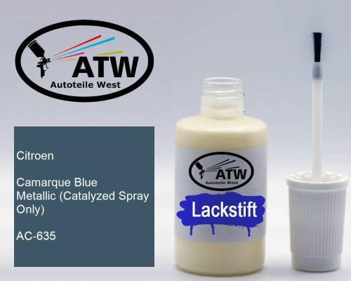 Citroen, Camarque Blue Metallic (Catalyzed Spray Only), AC-635: 20ml Lackstift, von ATW Autoteile West.